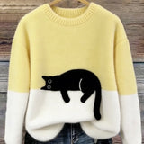 Bonnie™ — Cat Print Oversized Sweater