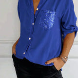 Jasmine | Elegant V-Neck Top with Sparkling Sequins for Women