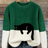 Bonnie™ — Cat Print Oversized Sweater