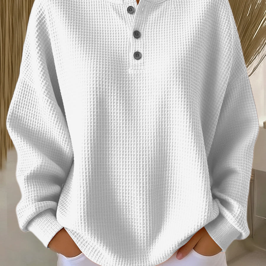 Mabel | Cosy Waffle Henley Tops
