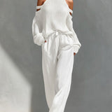 Margot | Cold-Shoulder Knit & Trouser Set