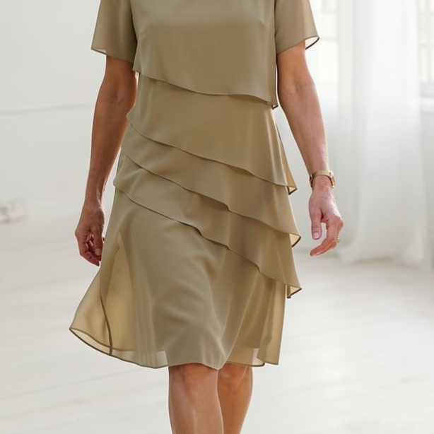 Linda | Elegant Comfort Ruffle Dress