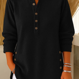 Iris | Ribbed Button Henley Tops