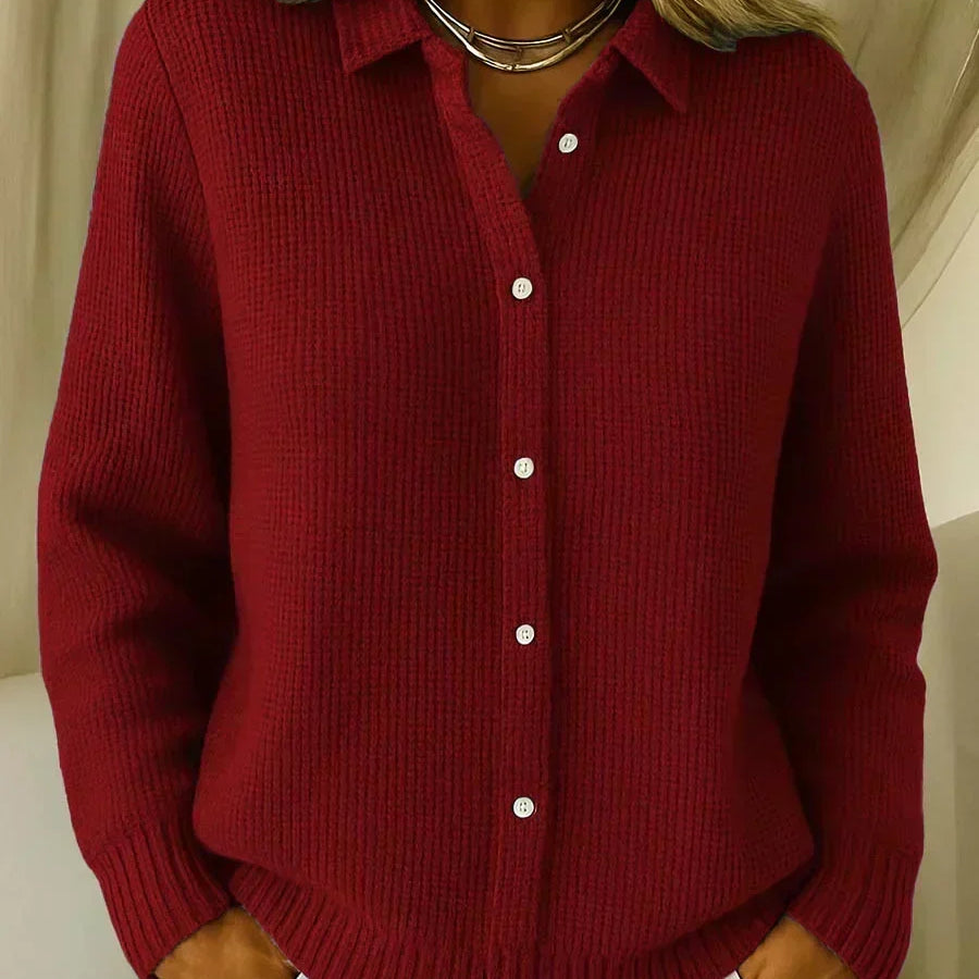 Camille™ | Textured Knit Button-Up Cardigan