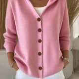 Clara | Button-Front Knitted Hoodie
