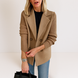 Marta - Elegant Coat with Knitted Sleeves