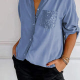 Jasmine | Elegant V-Neck Top with Sparkling Sequins for Women