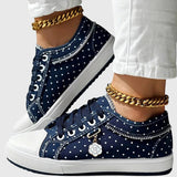 Elsie | Lace-Panel Denim Trainers
