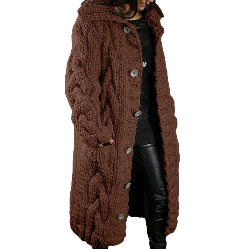 Winifred | Cable-Knit Hooded Cardigan