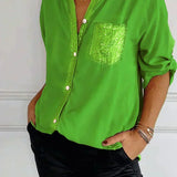 Jasmine | Elegant V-Neck Top with Sparkling Sequins for Women