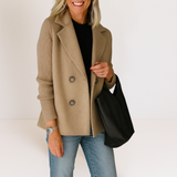 Marta - Elegant Coat with Knitted Sleeves
