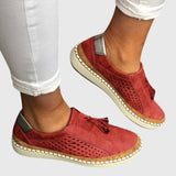 Iris | Perforated Suede Tassel Loafers