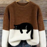 Bonnie™ — Cat Print Oversized Sweater