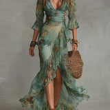 Alma | Long Dress with Romantic Floral Print
