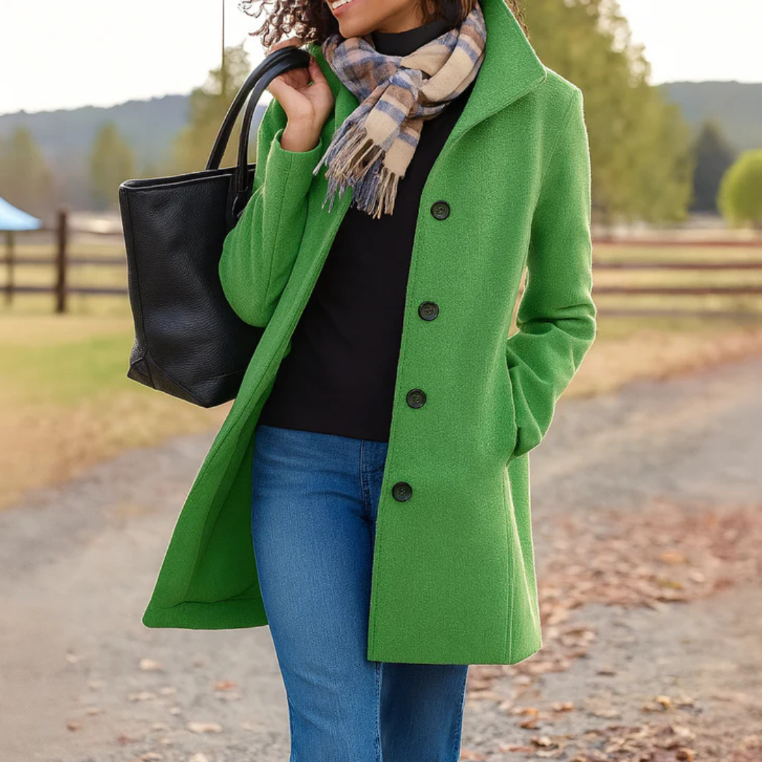 Evelyn | Classic Winter Coat with Button Placket