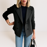 Marta - Elegant Coat with Knitted Sleeves