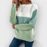 Clara | Elegant Three-Colour Patchwork Sweater