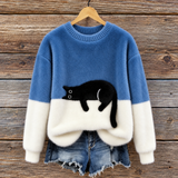 Flora | Cat Print Oversized Jumper
