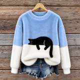 Ivy | Cat Print Oversized Jumper