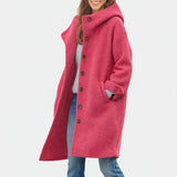 Maude | Hooded Longline Wool-Blend Coat