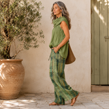 Flora | Checked Two-Piece Trouser Set