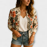 Andreia - Elegant Floral Bomber Jacket