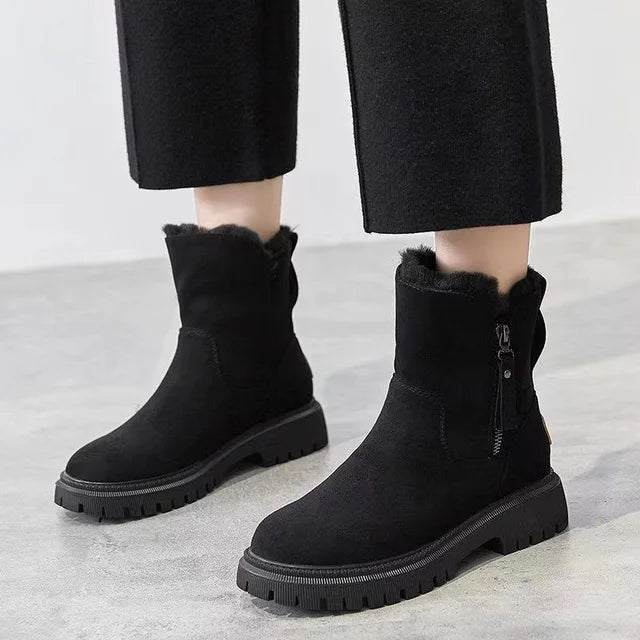 Nora | Fur-Trimmed Suede Winter Boots
