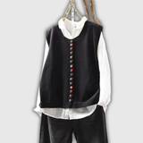 Raquel – Sleeveless Button Up Knit Cardigan