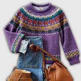 Sigrun | Purple Fair Isle Jumper