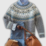 Tove | Pale Grey Nordic Jumper