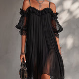 Lorena | Black Muslin Mini Dress