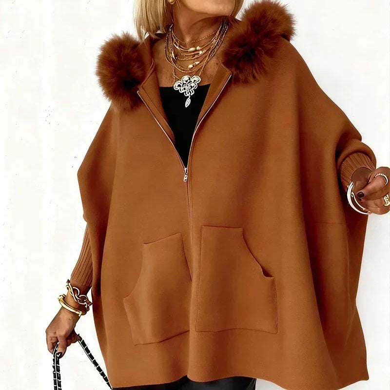 ARABELLE | Casual Coat with Hood & Fur Collar