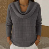 Marjorie | Cowl Collar Waffle-Knit Jumper