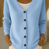 Elsie | Quilted Button-Front Cardigan