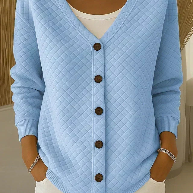 Elsie | Quilted Button-Front Cardigan