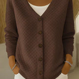 Elsie | Quilted Button-Front Cardigan