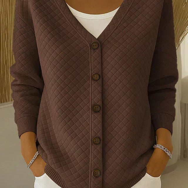 Elsie | Quilted Button-Front Cardigan