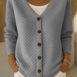 Elsie | Quilted Button-Front Cardigan
