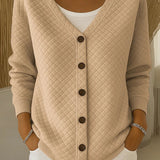 Elsie | Quilted Button-Front Cardigan