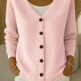 Elsie | Quilted Button-Front Cardigan