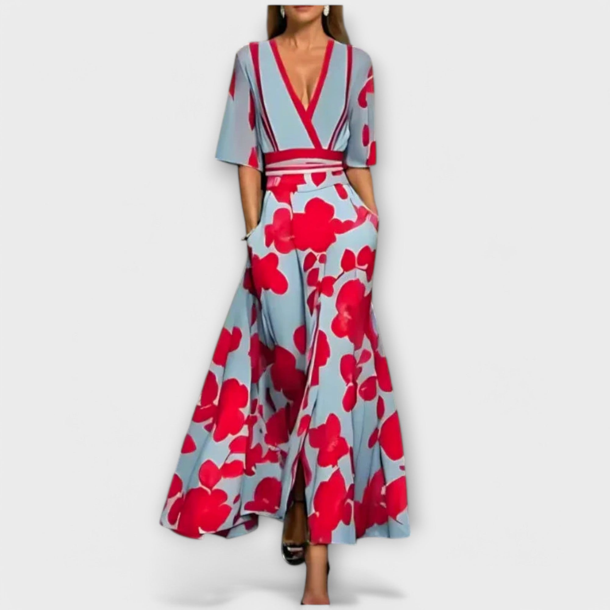Elise - An elegant floral fitted dress