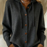 Audrey | Button-Front Hooded Hoodie