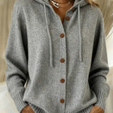 Audrey | Button-Front Hooded Hoodie