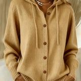 Audrey | Button-Front Hooded Hoodie