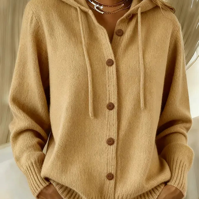 Audrey | Button-Front Hooded Hoodie