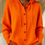 Audrey | Button-Front Hooded Hoodie