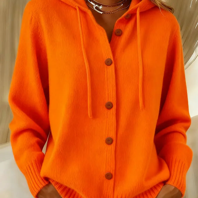 Audrey | Button-Front Hooded Hoodie