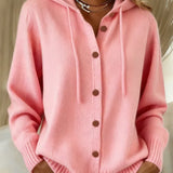Audrey | Button-Front Hooded Hoodie