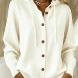 Audrey | Button-Front Hooded Hoodie