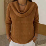 Marjorie | Cowl Collar Waffle-Knit Jumper